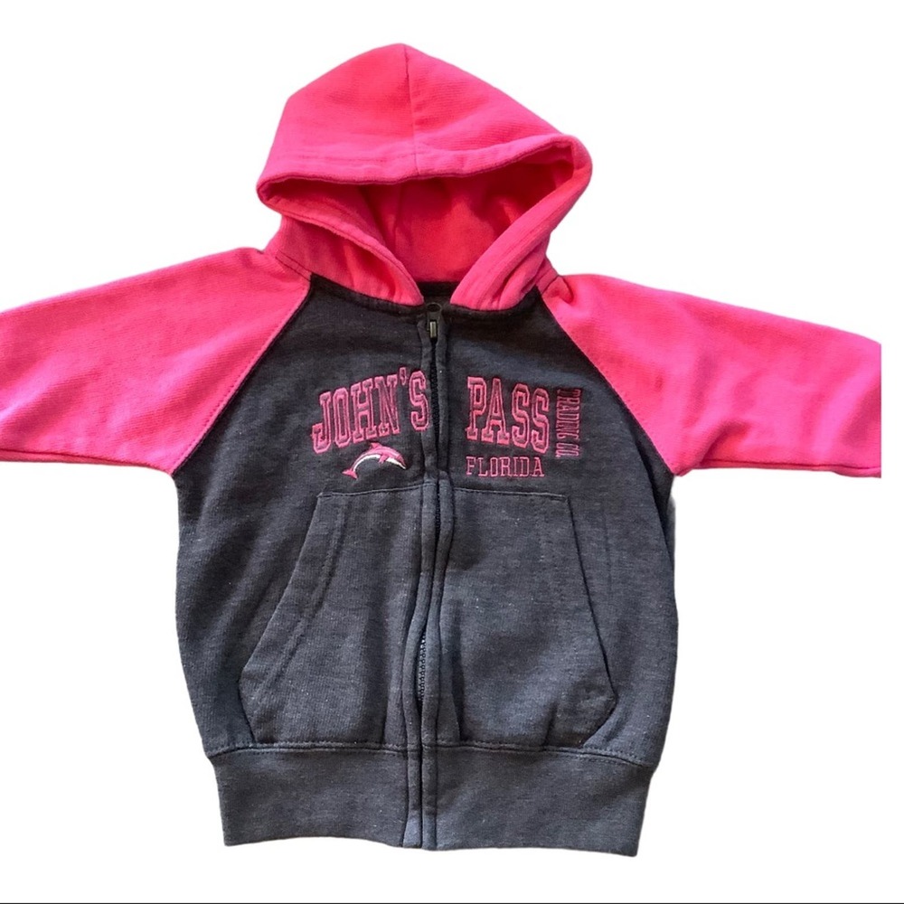 “John’s Pass, Florida” Hooded Zip Up Sweatshirt